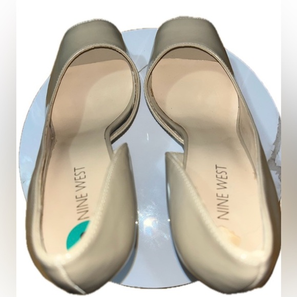 Nine West Peep Toe, Patent Leather Platforms, Beige, Sz 8M - Picture 8 of 16